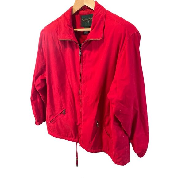 Preston & York Red Fleece Lined Full Zip Jacket Sz L - Picture 3 of 9